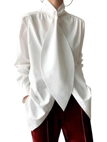 Stylish Long Sleeve High Neck Blouse -, Blouses , Drestiny , Australia, Black, Blouses, Dress Shirts, L, Long Sleeves, M, New Zealand, S, United Kingdom, United States, White, XL , Drestiny , www.shopdrestiny.com
